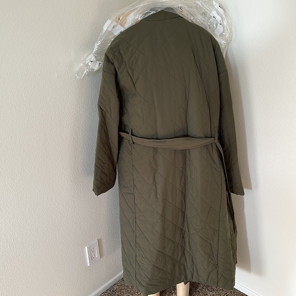 Mango Oversize Quilted Coat Khaki - Picture 12 of 12